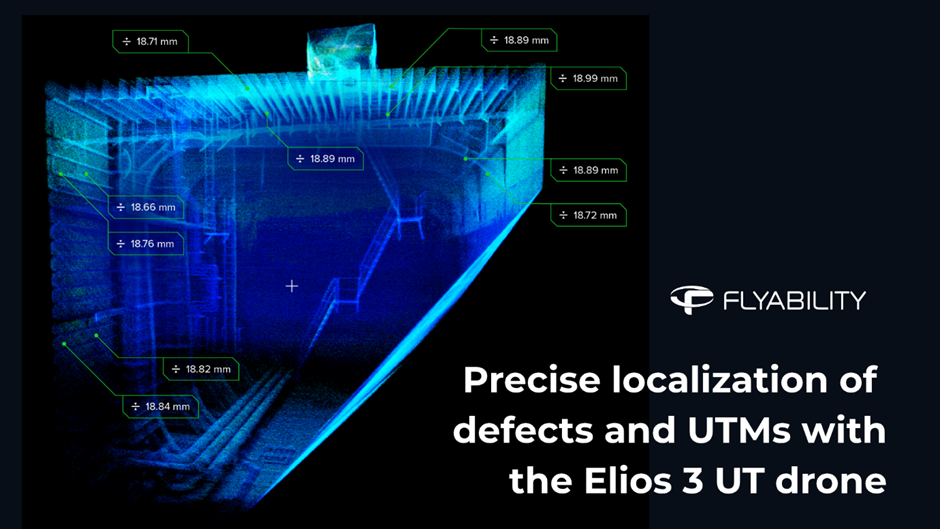Elios 3 UT drone-Precise localization of defects