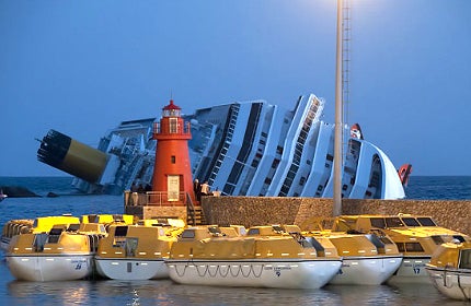 The sinking cruise ship The sinking cruise ship