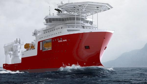 red and white vessel on choppy seas